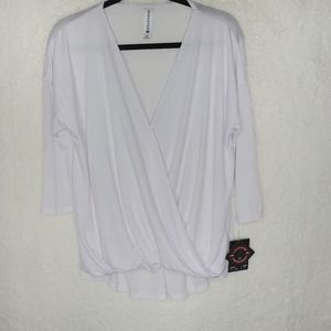 Colosseum | White Wrap Sweater sz med